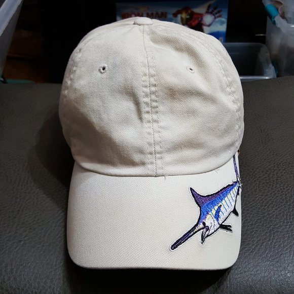 Magic Headwear Vulkan Couplings Embroidered Marlin Adjustable Hat. Swordfish Cap - Picture 2 of 8